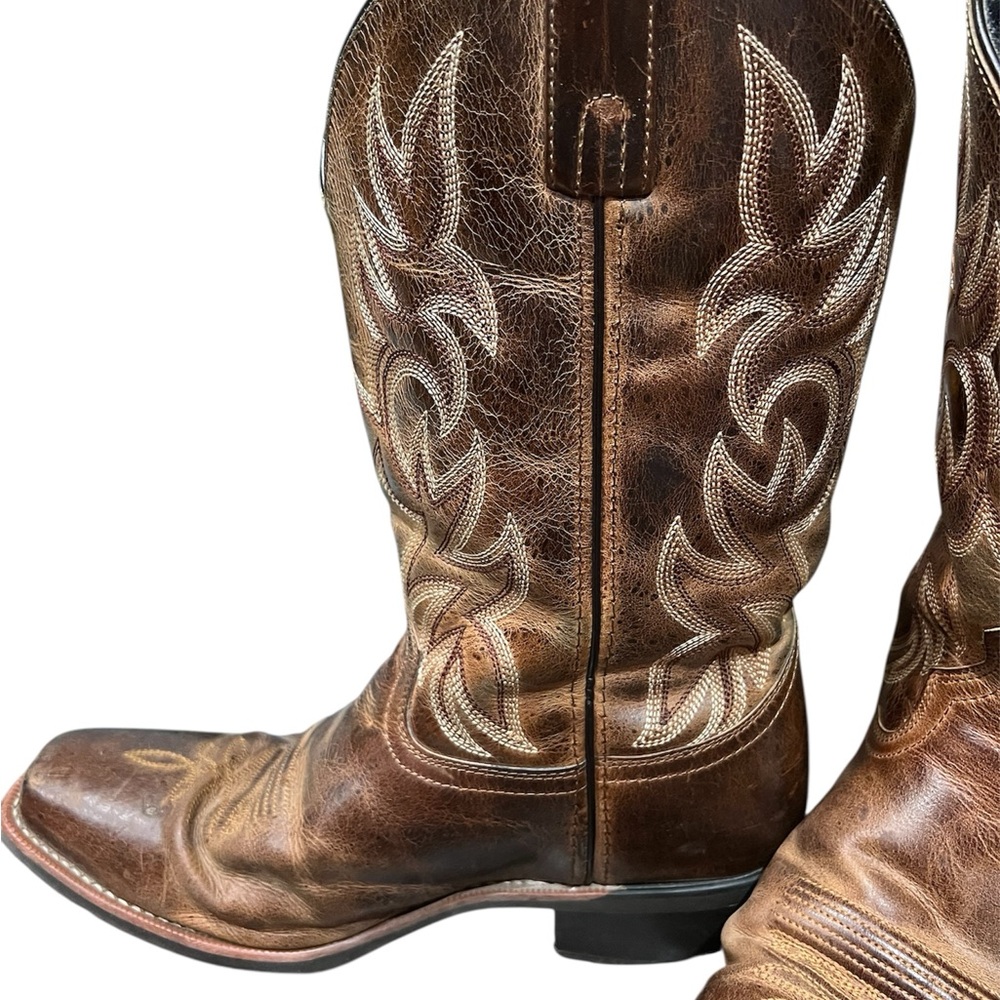 Old West Distressed Brown Cowboy Boots